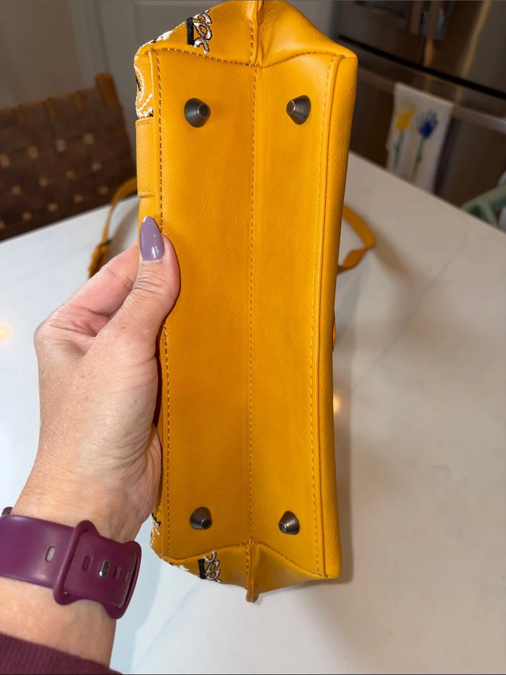 Wrangler Mustard Yellow Bandana-Trim Satchel